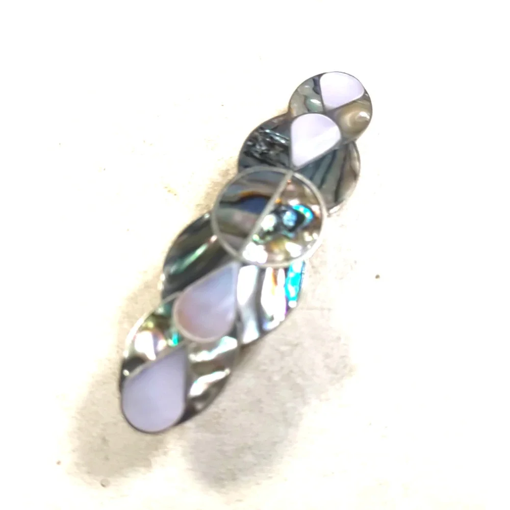 Abalone Shell Hair Barrette Tension Clip Classic Ocean Design